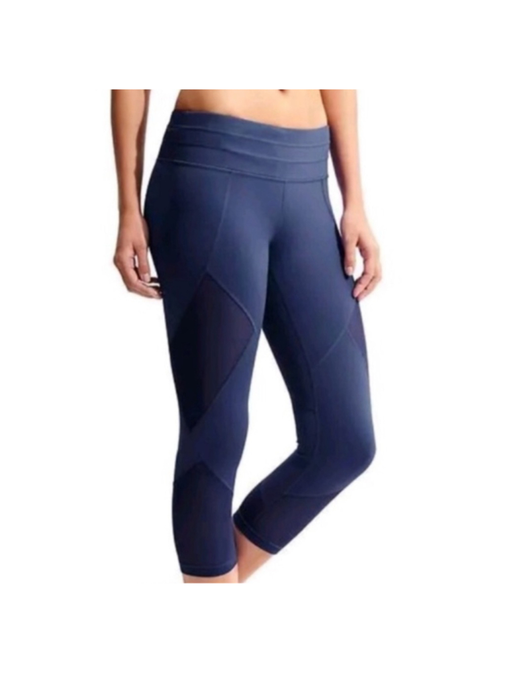 NWT Athleta Mesh Sonar Capri iron Blue size XS